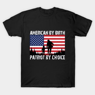 American By Birth Patriot By Choice American Flag T-Shirt